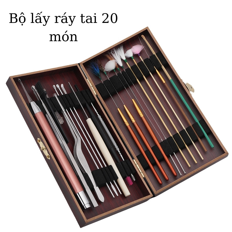 Dụng Cụ Lấy Ráy Tai, Bộ Lấy Ráy Tai, Massa Tai 5 - 20 Mon Tích Hơp Đen Soi Cho Cam Giac Siêu Đinh Hbh - Bộ Dụng Cụ 20 Món