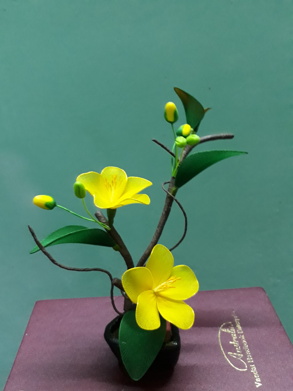 Combo 10 bông hoa mai thủ công, handmade bằng vải voan