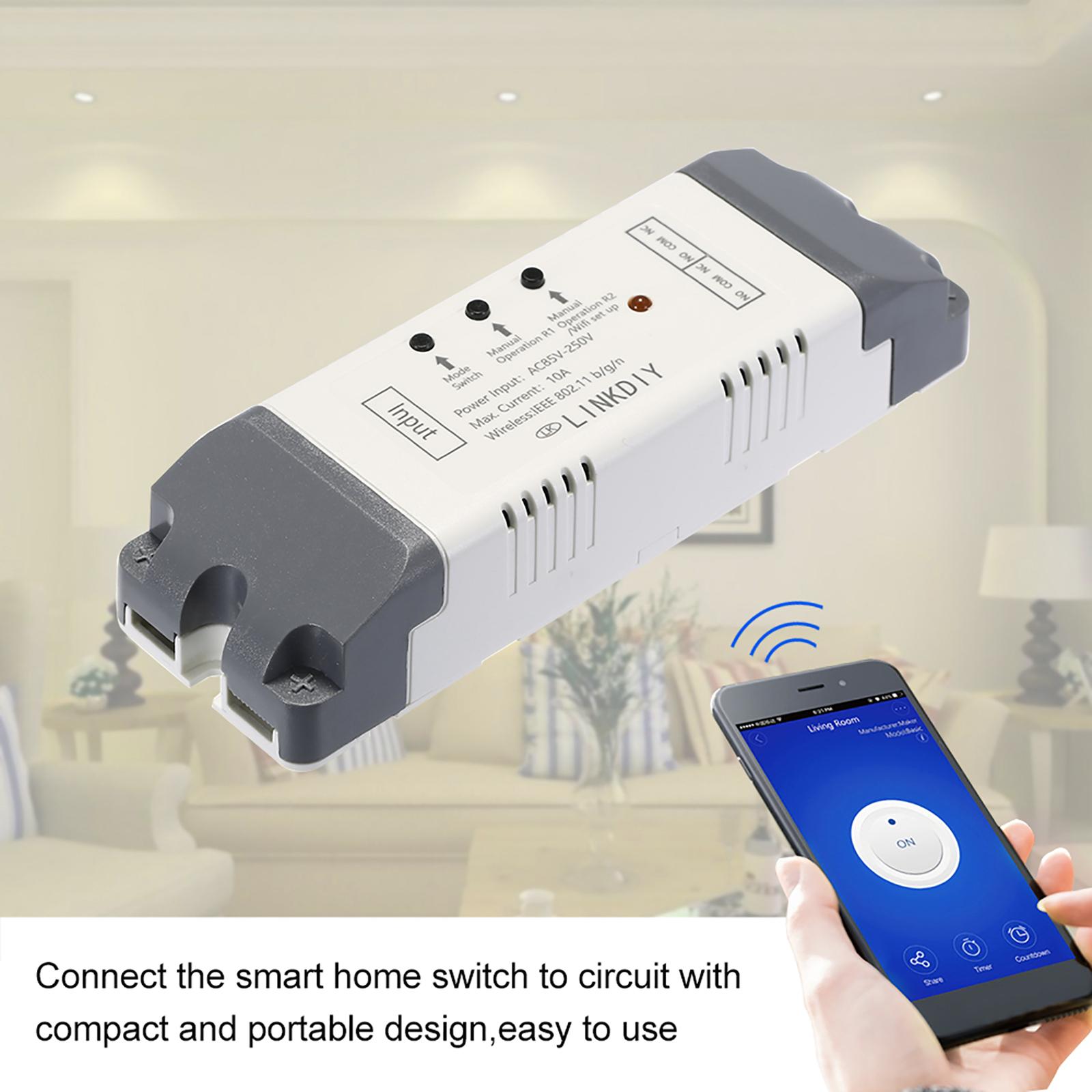 EWeLink Smart Wifi Switch Universal Module 2CH AC85-250V Wireless Switch Timer Phone APP Remote Control Compatible with "Amazon" Alexa Google Home Voice Control for Smart Home