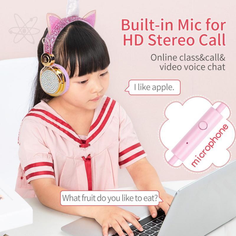 Dễ Thương Có Dây Kid Tai Nghe Có Micro Bé Gái Daugther Nhạc Stereo Tai Nghe Máy Tính Di Động Điện Thoại Game Thủ Kid Tai Nghe Trẻ Em Quà Tặng