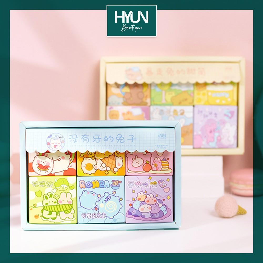 Set 300 Sticker dán - hình dán trang trí dễ thương theo chủ đề Hyun Boutique hoặc Hộp lẻ 50 sticker - 1