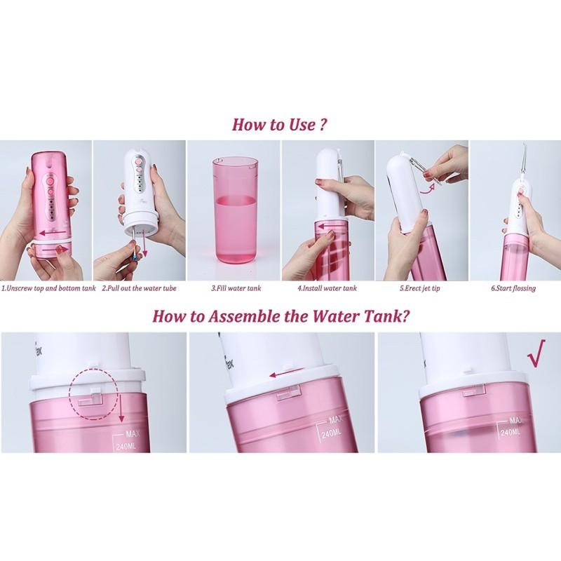 MÁY TĂM NƯỚC ORAL IRRIGATOR DU LỊCH, TẶNG TÚI ĐỰNG.