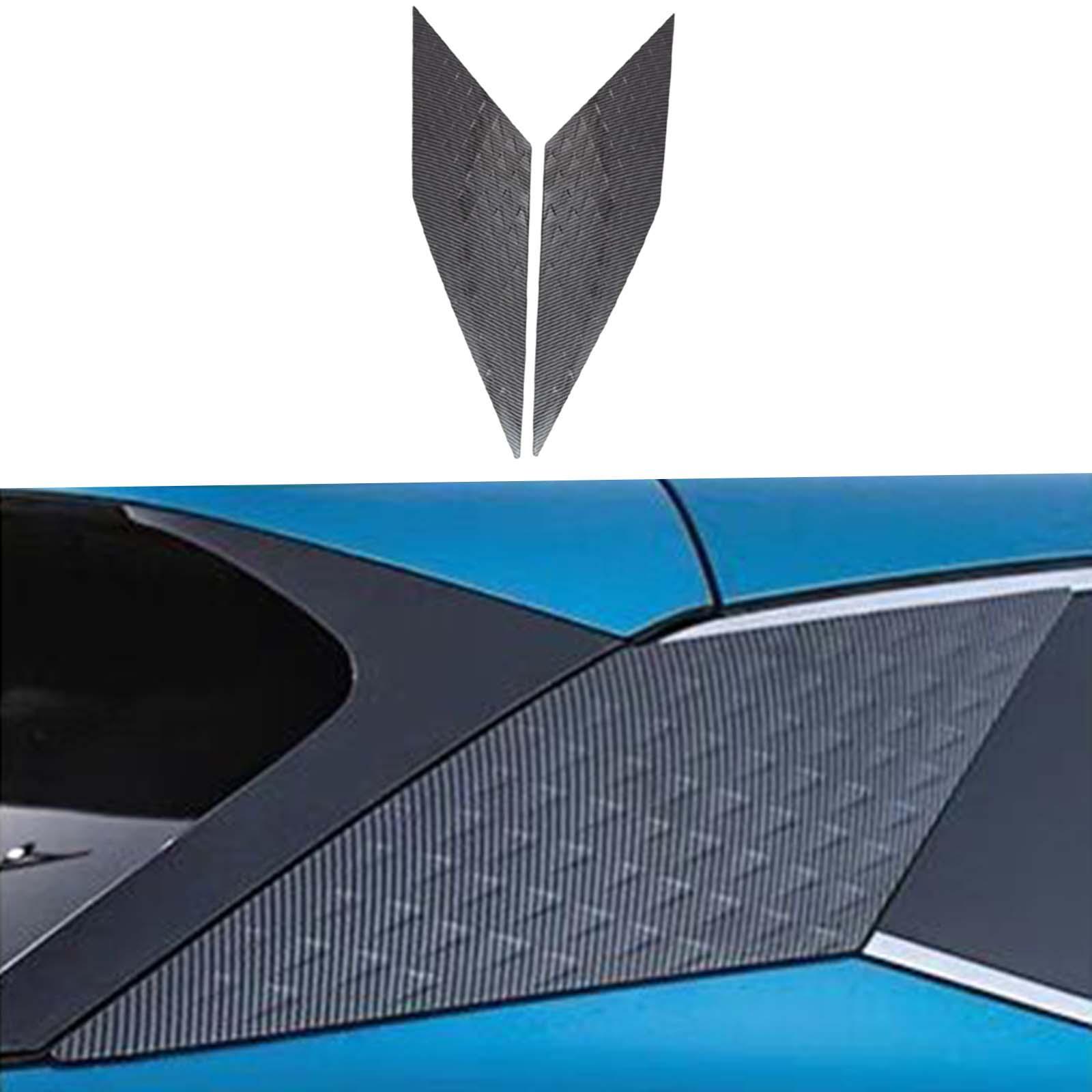 Rear Spoiler Wing Side Window Trim Covers Carbon Fiber