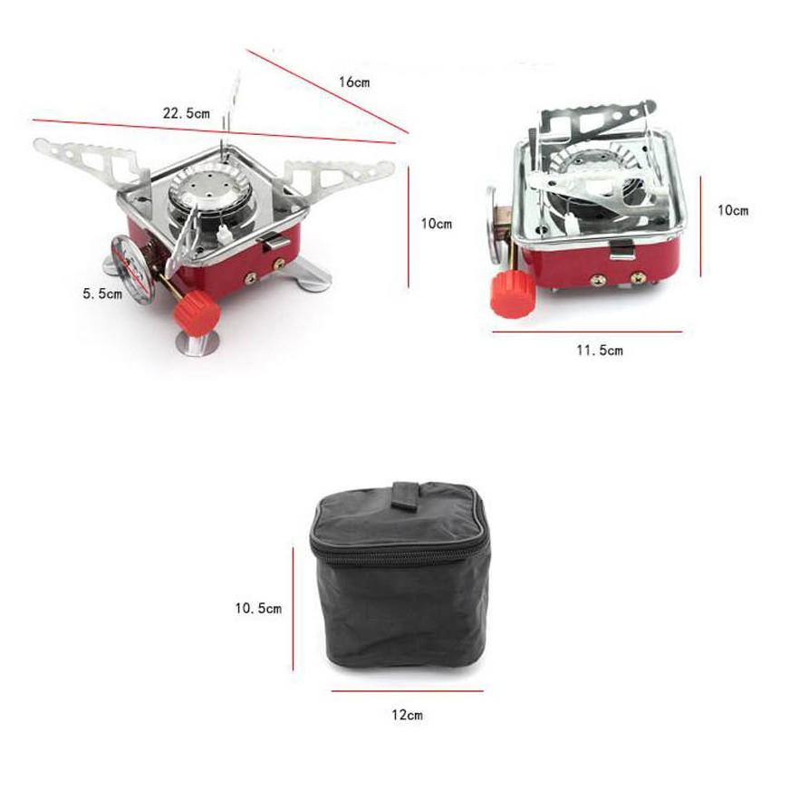 Bếp gas du lịch dã ngoại mini xếp gọn chỉ nhỏ gọn bằng lòng bàn tay, có túi đựng có thể bỏ vào ba lô đi phượt khắp nơi