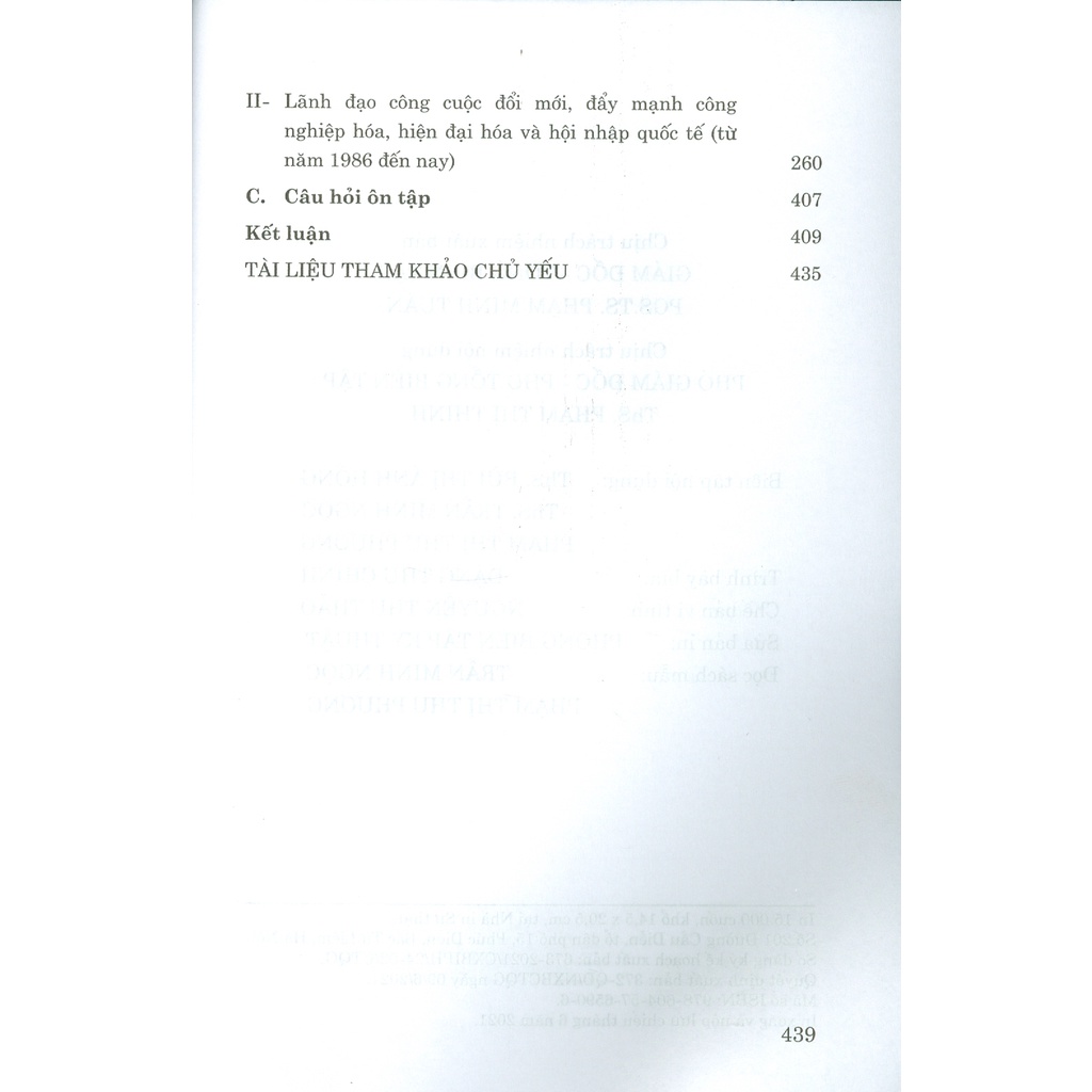 Giáo Trình Lịch Sử Đảng Cộng Sản Việt Nam (Dành Cho Bậc Đại Học Hệ Không Chuyên Lý Luận Chính Trị)