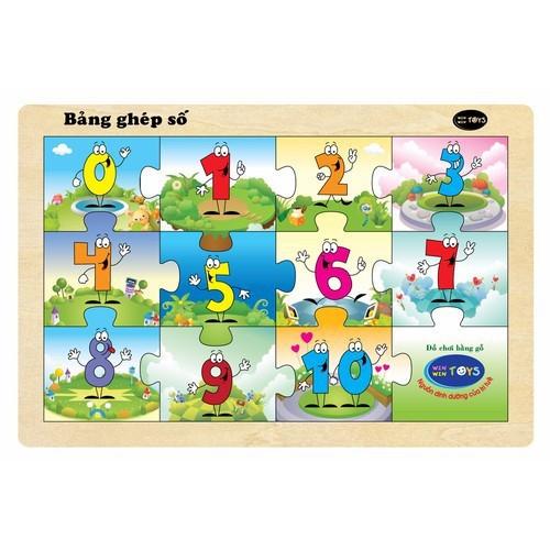 Đồ chơi gỗ Bảng ghép số | Winwintoys 66312 | Phát triển trí tuệ và số học cơ bản | Đạt tiêu chuẩn CE và TCVN