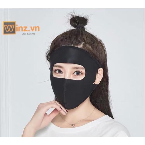 Khẩu trang Ninja chống nắng, vải thun cotton, che kín mặt, trán, thoáng mát, nhiều màu lựa chọn