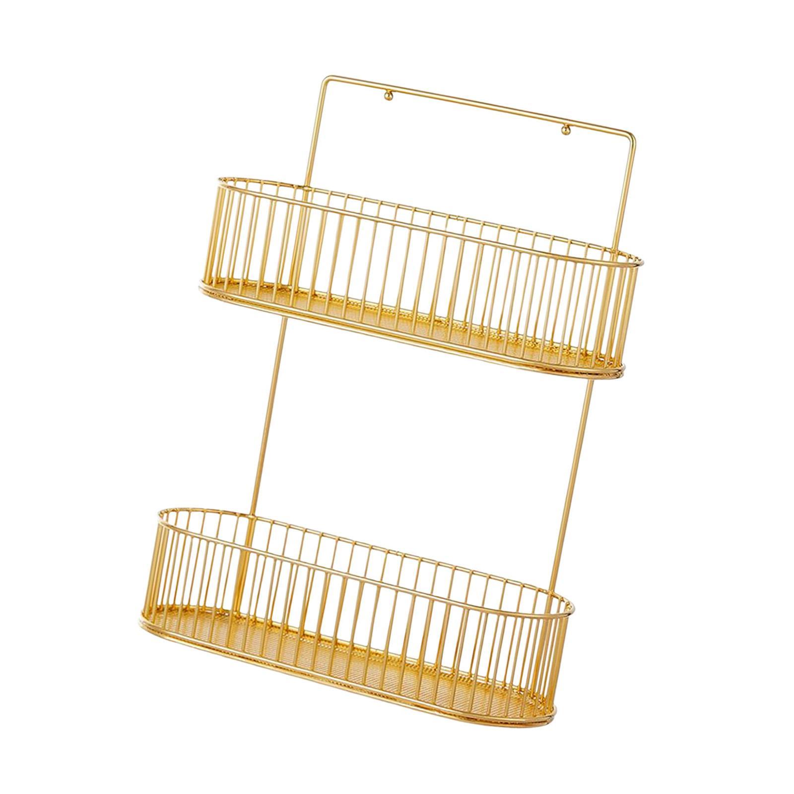 Bathroom Storage Basket Shampoo Holder Wall Mount Shower Caddy No Drilling