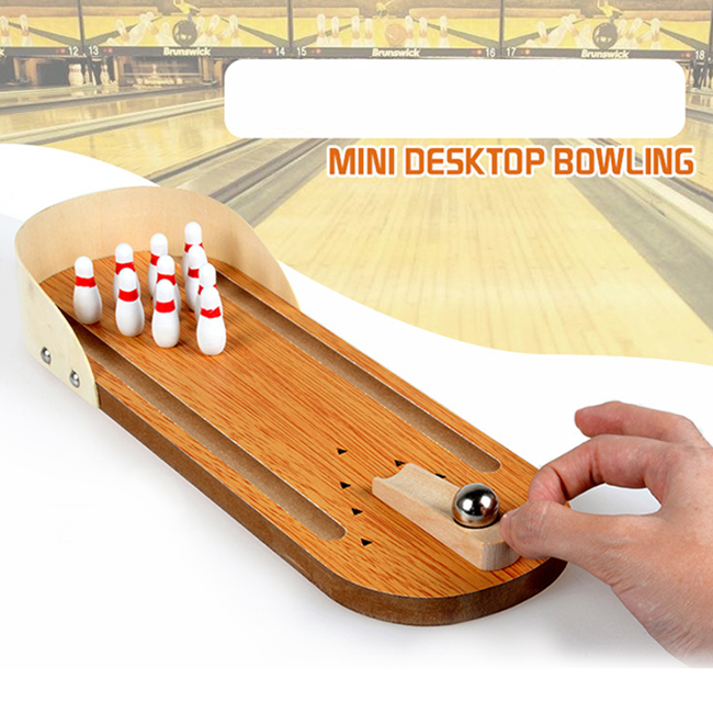 Bộ đồ chơi bowling bằng gỗ mini