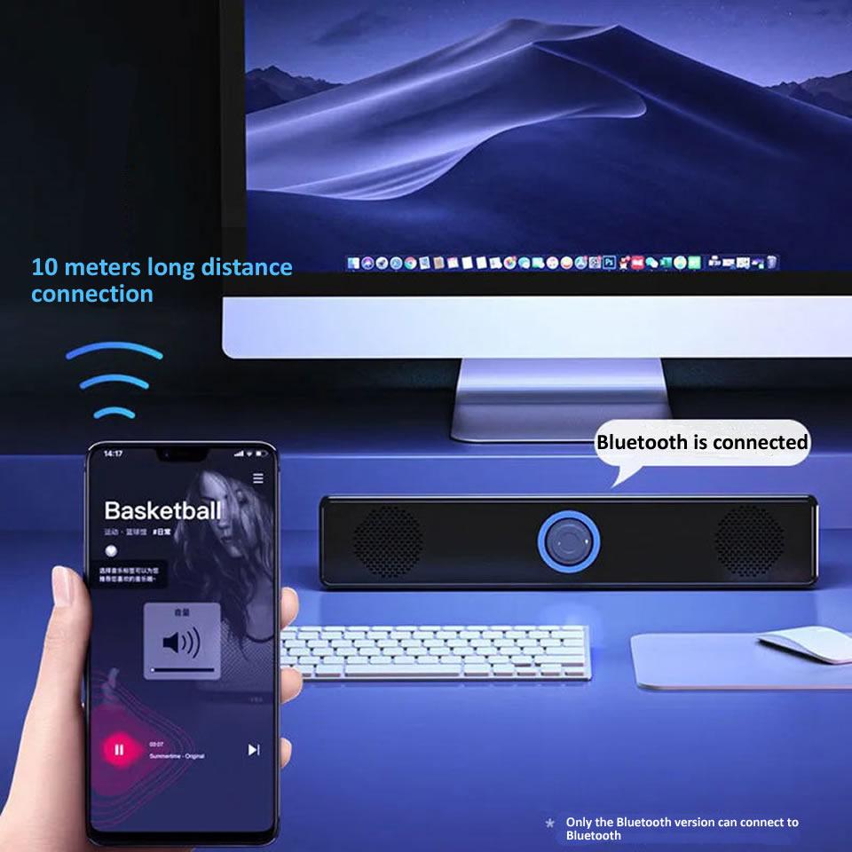3D vòm soundbar bluetooth 5.0 loa có dây loa âm thanh âm thanh âm thanh Subwwofer cho máy tính xách tay Aux 3,5mm Color: Wired no Bluetooth