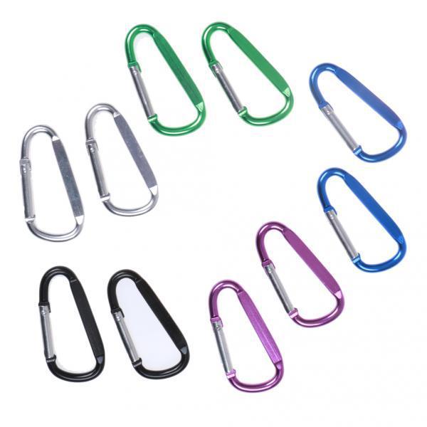 20Pcs D Shape Mini Climbing Carabiner Buckle Snap Spring Clip Hook Keychain