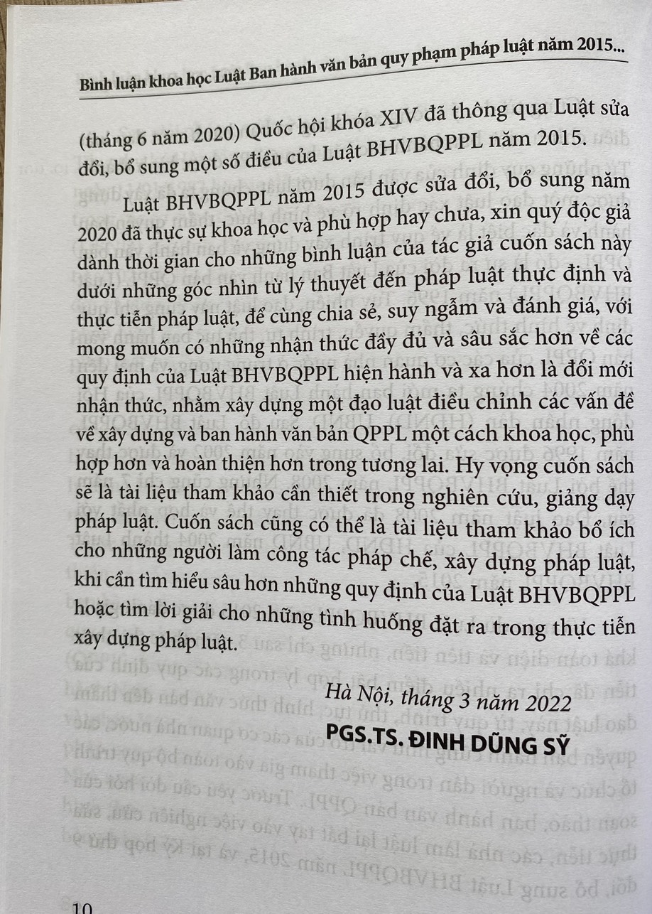 Bình luận khoa học Luật Ban hành văn bản quy phạm pháp luật năm 2015 - Lý thuyết, thực định và thực tiễn
