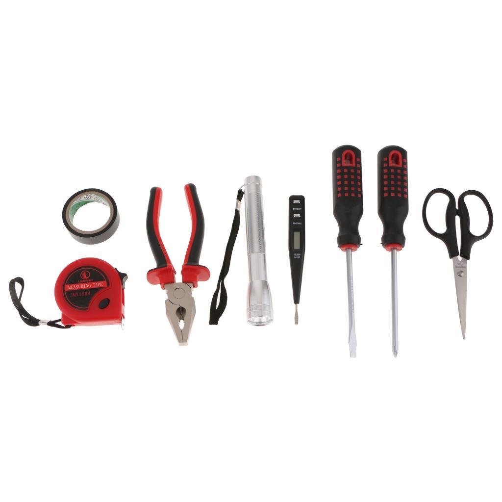 8 Piece Tool Set-General Household Hand Tool Kit, Auto Repair Tool Set, with Plastic Toolbox Storage Case