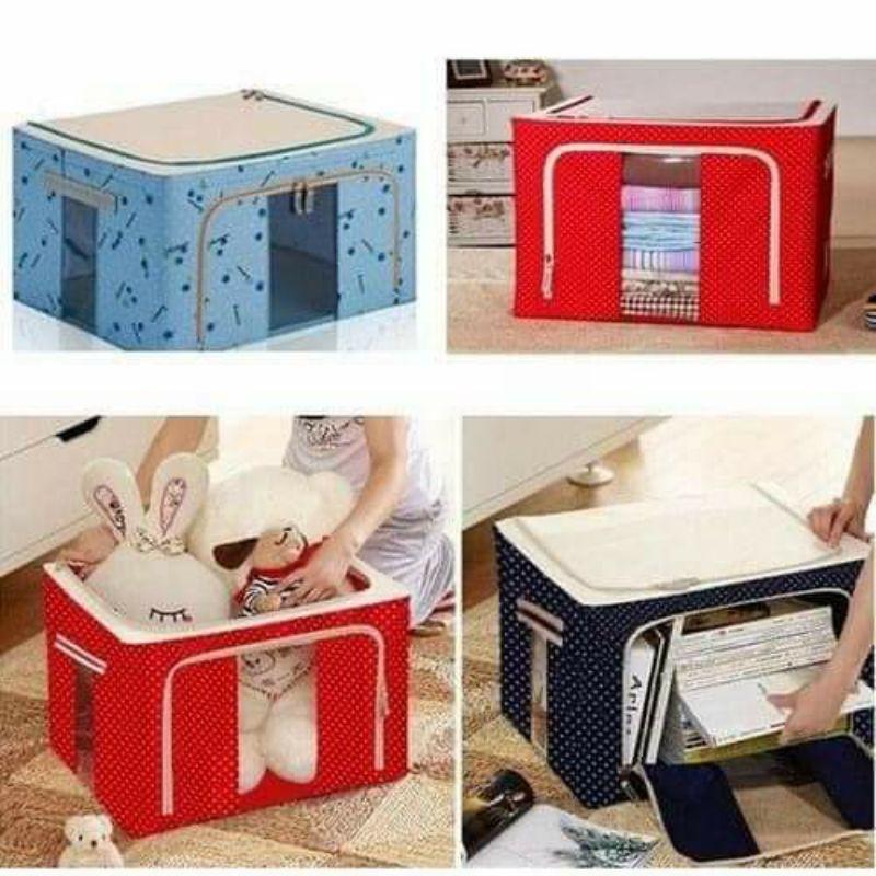 Hộp vải đựng đồ đa năng - Túi đựng quần áo chăn màn có khung thép
