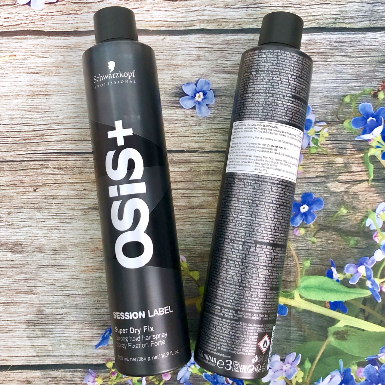 Keo xịt giữ kiểu tóc cứng Schwarzkopf OSIS+ Session Label Super Dry Fix Strong Hold Hairspray 500ml