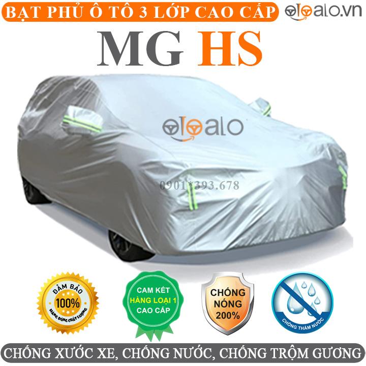 Bạt che phủ xe ô tô MG HS vải dù 3 lớp CAO CẤP BPXOT - OTOALO