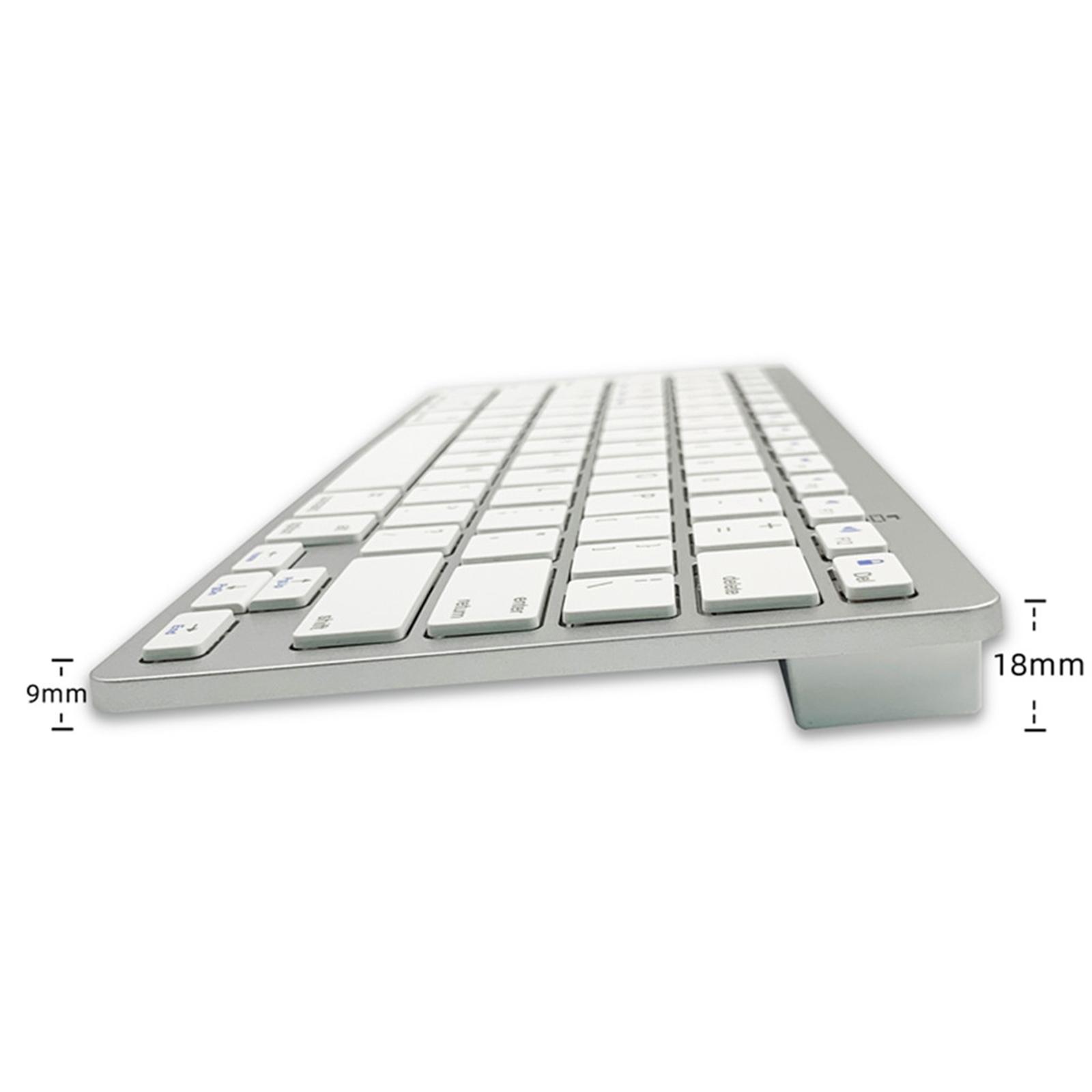 Silver  Korean 78 Keys Wireless Bluetooth Keyboard for Computer Stylish