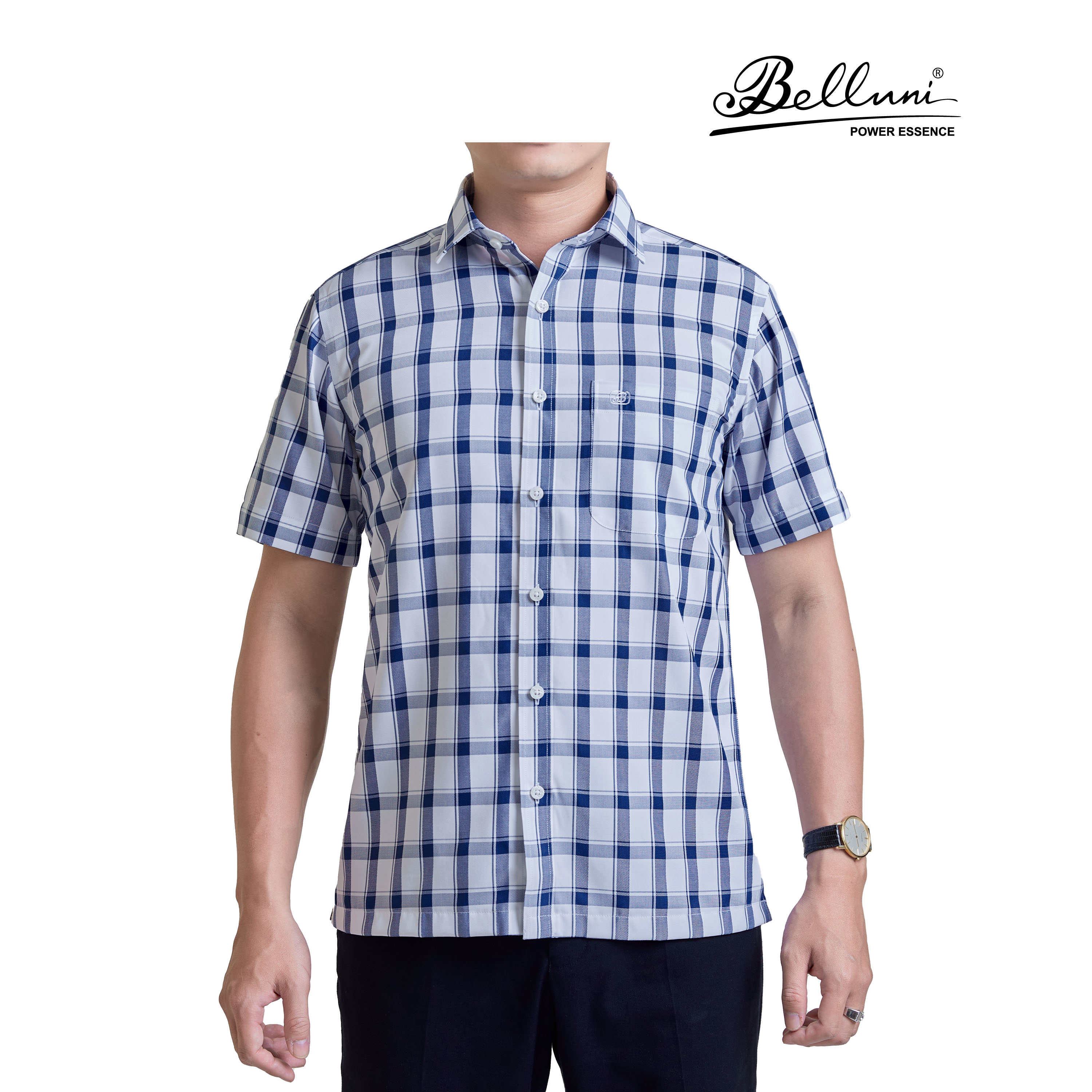 Áo sơ mi nam ngắn tay cao cấp BELLUNI vải sợi tre chống nhăn - ABN.BP.BE.228.B2