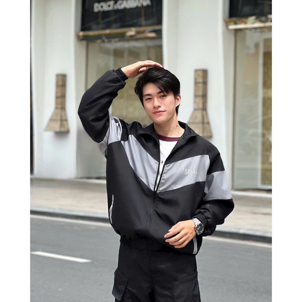 Áo Khoác Gió Teelab Local Brand Unisex United cao cấp dày dặn phối màu trắng đen Jacket
