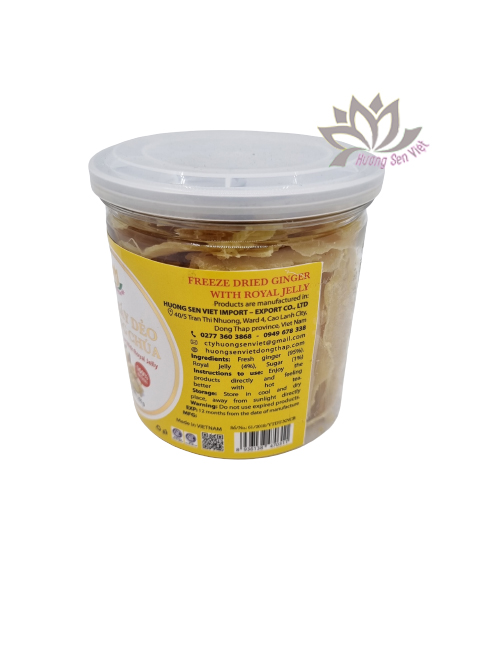 GỪNG SẤY DẺO SỮA ONG CHÚA HŨ 160G - HƯƠNG SEN VIỆT