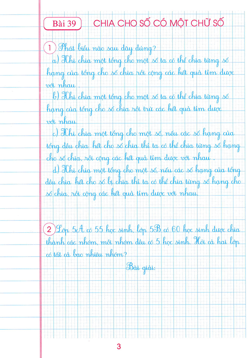 Luyện Tập Toán 4 Quyển 2 - Trình Bày Trên Giấy Ô Li _HA