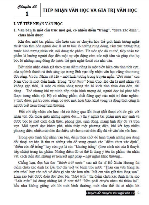Sách - Chuyên đề chuyên sâu bồi dưỡng ngữ văn 12 (dùn chung các bộ sgk hiện hành) (HA)
