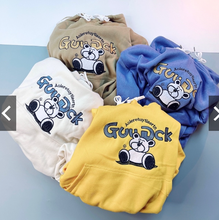 Áo hoodie nam nữ nỉ bông qc dày form rộng tay phồng cánh dơi thêu GUUDCK, Áo khoác nỉ hoodie dáng rộng thun nỉ ngoại hình logo in hình GUUDCK unisex hoạt hình ullzang quảng châu