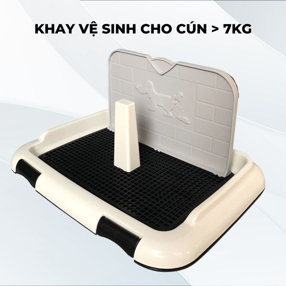 Khay vệ sinh cho chó có thành cao - khay vệ sinh cho chó size lớn ( tặng cột + tấm lót)