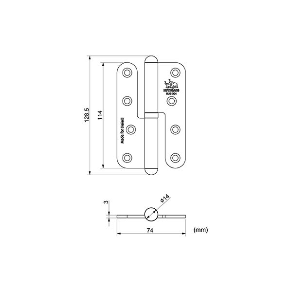 BẢN LỀ CỐI INOX  304 04 - Huy Hoàng