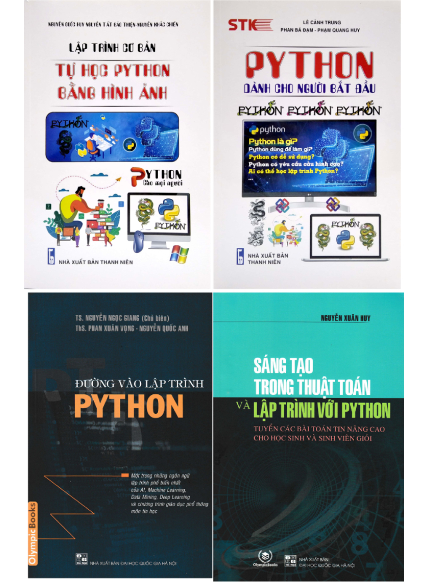 COMBO THÀNH THẠO PYTHON TỪ CƠ BẢN ĐẾN NÂNG CAO (BỘ 4 CUỐN)