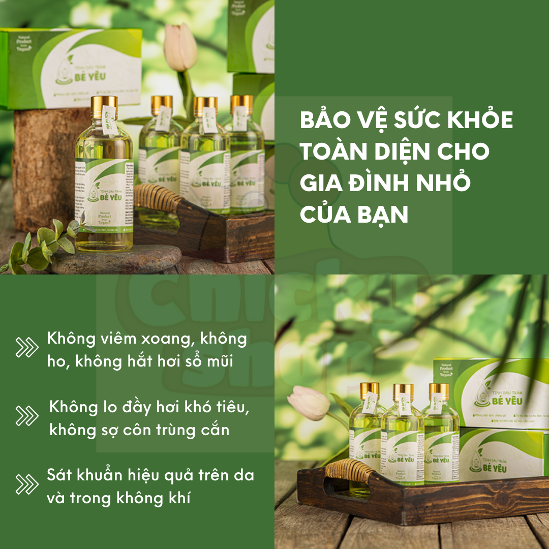 Tinh dầu tràm bé yêu nguyên chất 100ml giữ ấm, phòng ngừa cảm lạnh, xông phòng hiệu quả