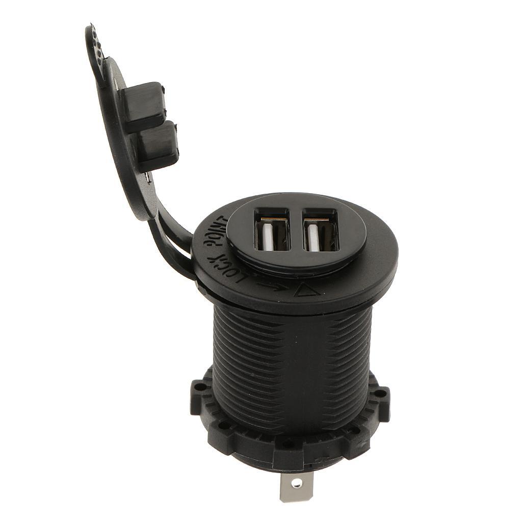 4X Boat Car Waterproof Dual USB Charger Socket Outlet 12V 4.2A Panel Mount