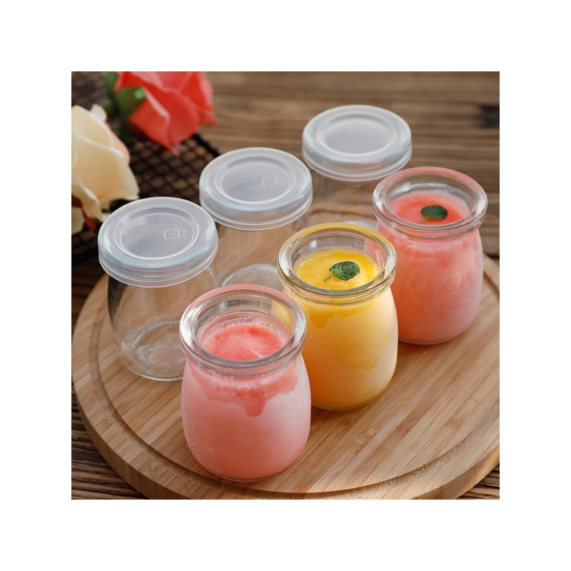 Bộ 12 Hũ Làm Sửa Chua Pudding Bánh Flan 100ML Có Nắp Hàng VNCLC