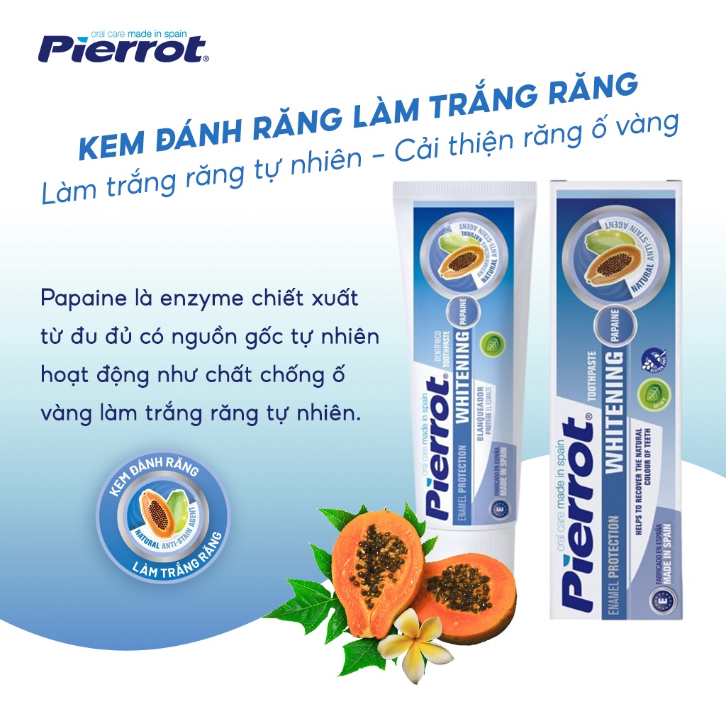 Kem đánh răng làm trắng răng bảo vệ men răng PIERROT 75ml