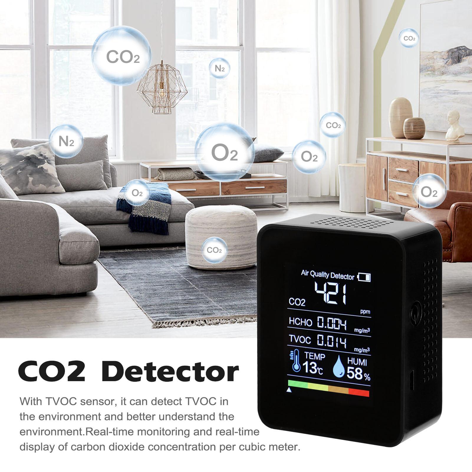 Portable CO2 Detector Air Quality Detector Intelligent Air Detector Temperature And Humidity Sensors Tester Carbon