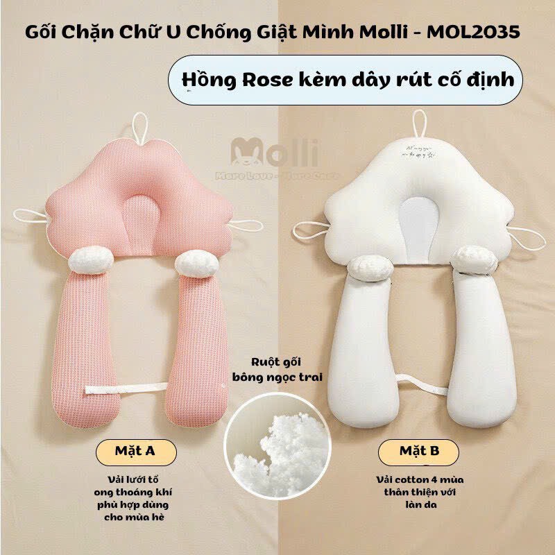 Gối chặn chữ U chống giật mình cho bé sơ sinh