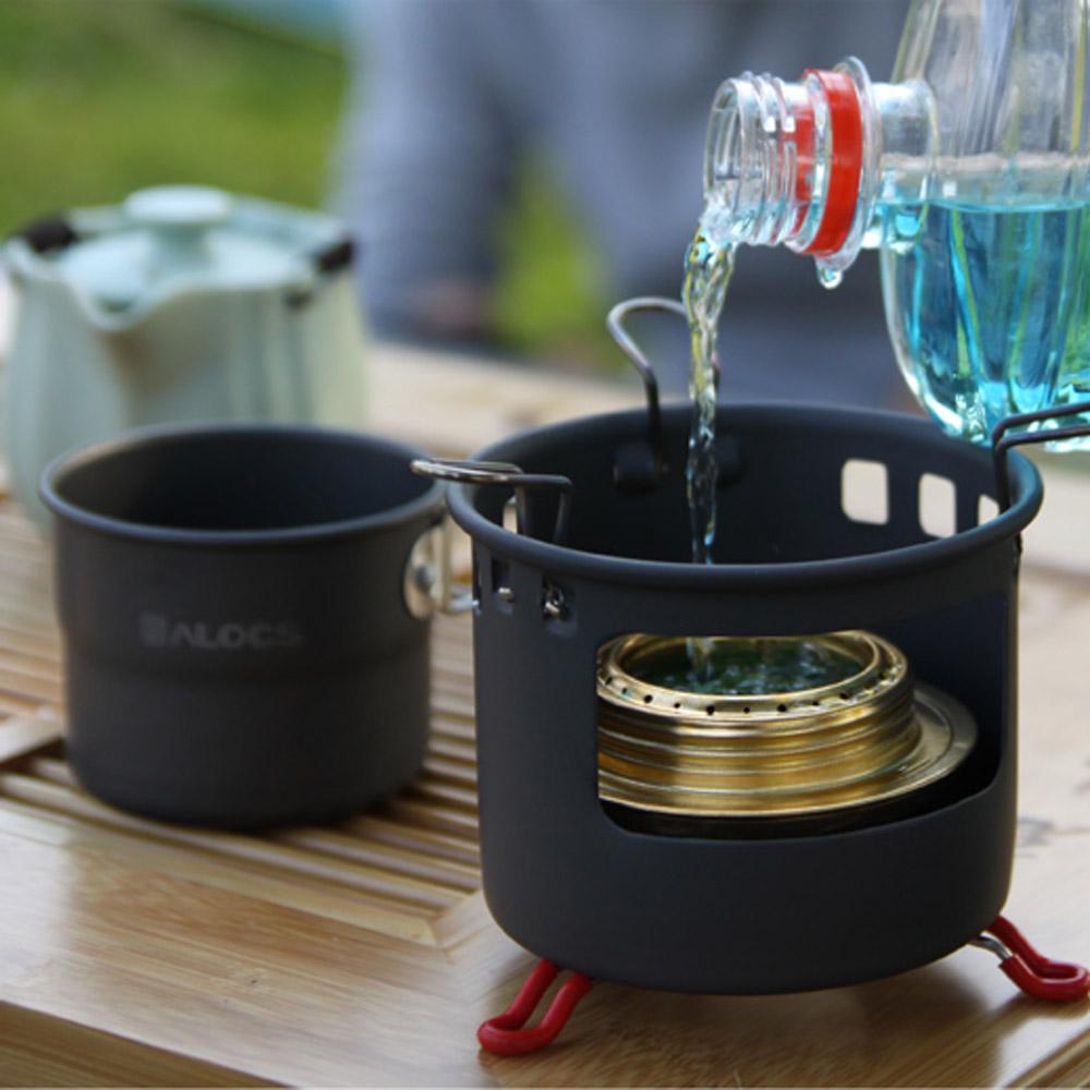 Cúp cắm trại ALOCS TW-402 ngoài trời bằng nhôm Tay cầm có thể gập lại 150ml