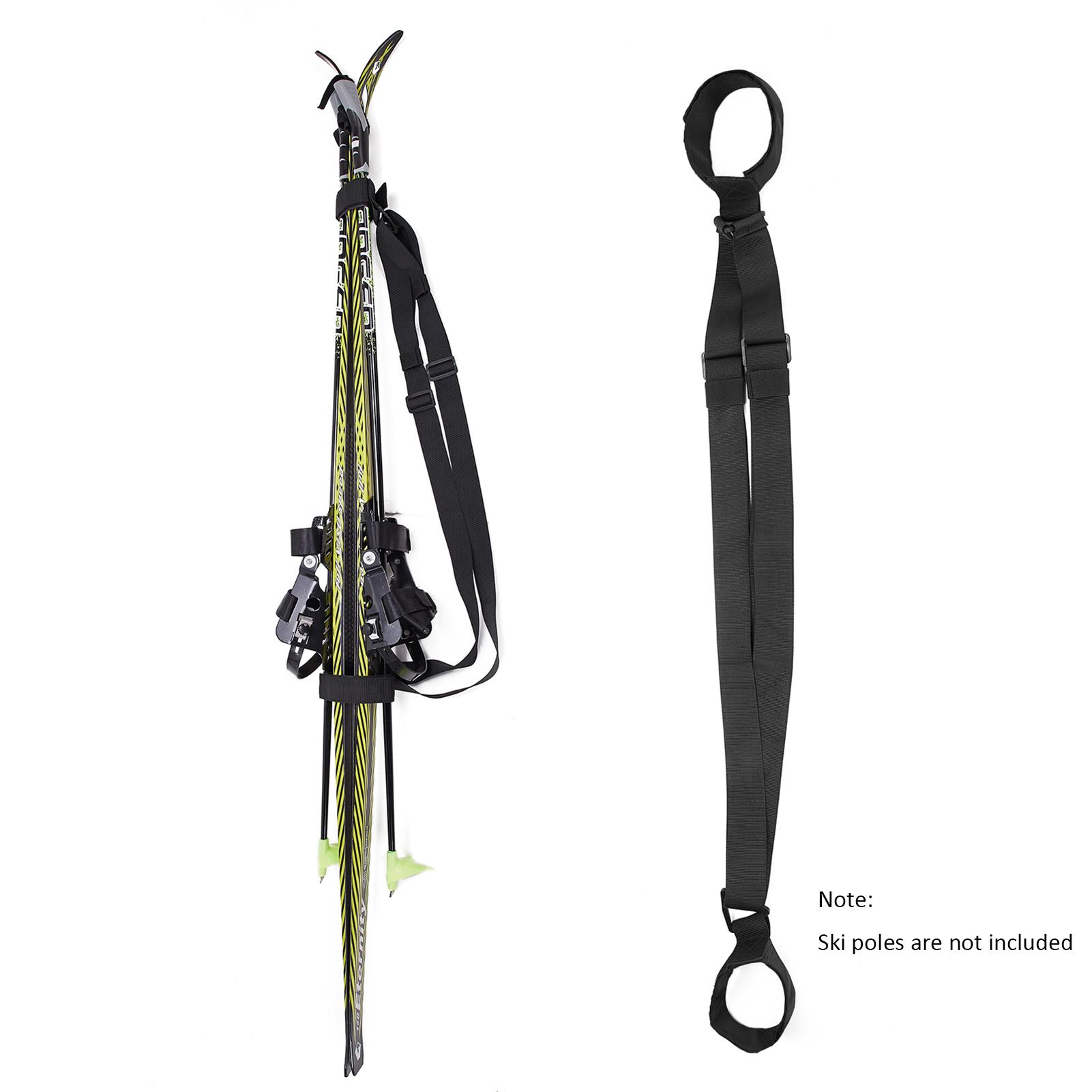 Ski & Poles Backpack Carrier Straps Adjustable Ski Shoulder Strap Ski Gear Holder Skiing Pole Nylon Strap Ski Accessory