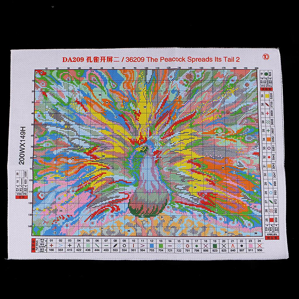 Stamped & Counted Cross Stitch Kits DIY Embroidery Kit Needlecrafts - Peacock Pattern