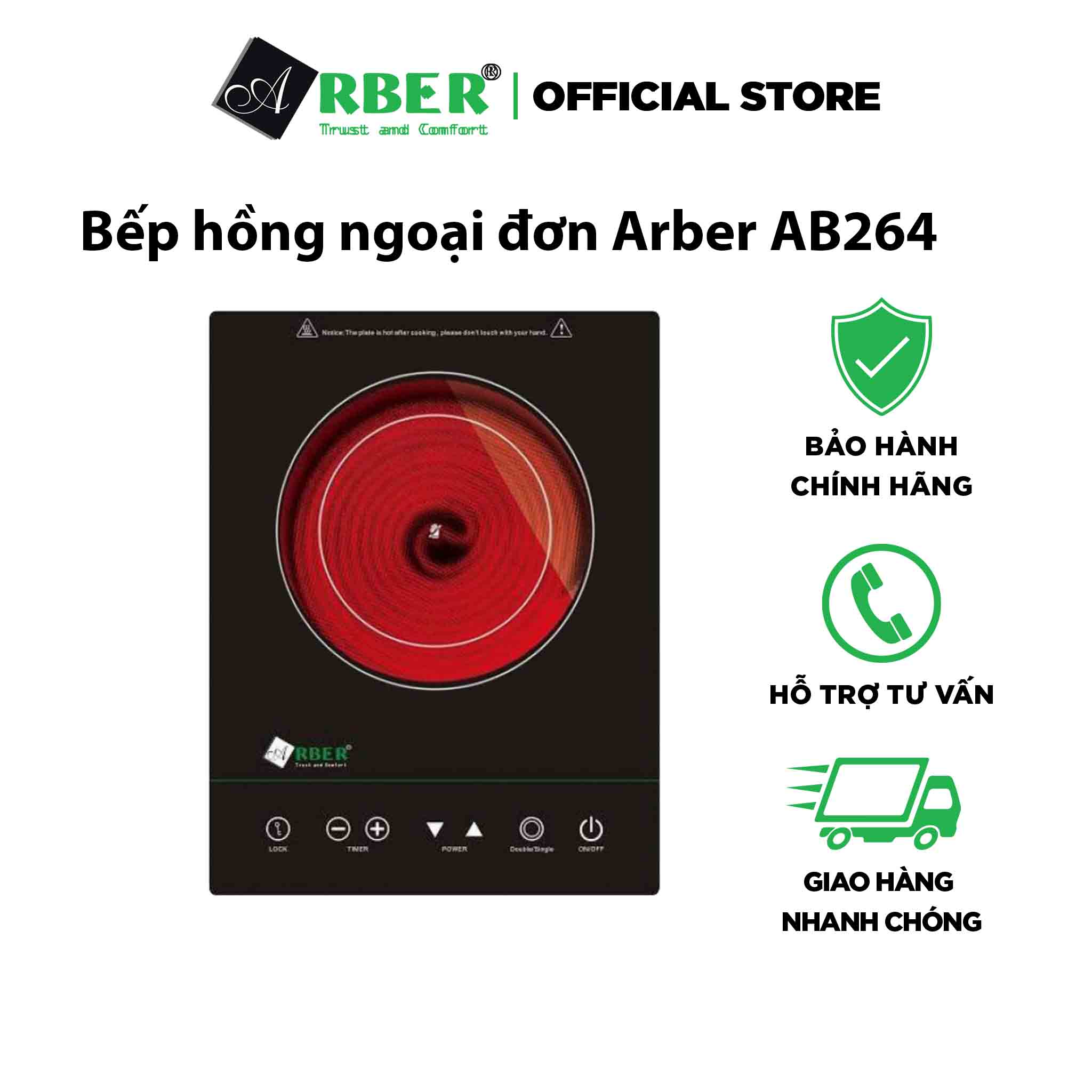 Bếp hồng ngoại đơn Arber AB264 hàng Đức nhập khẩu bảo hành chính hãng.