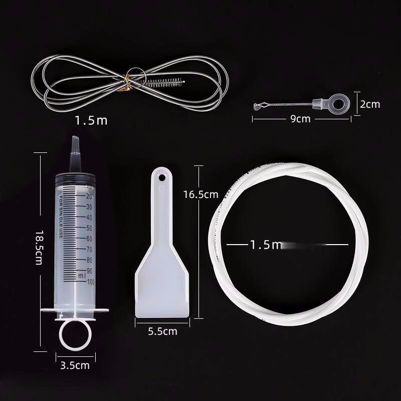 Portable Refrigerator Drain Cleaning Dredge Tool Drain Hole Kit Wash Brush Suction Syringe Hose Home Device Cleaner Sticks