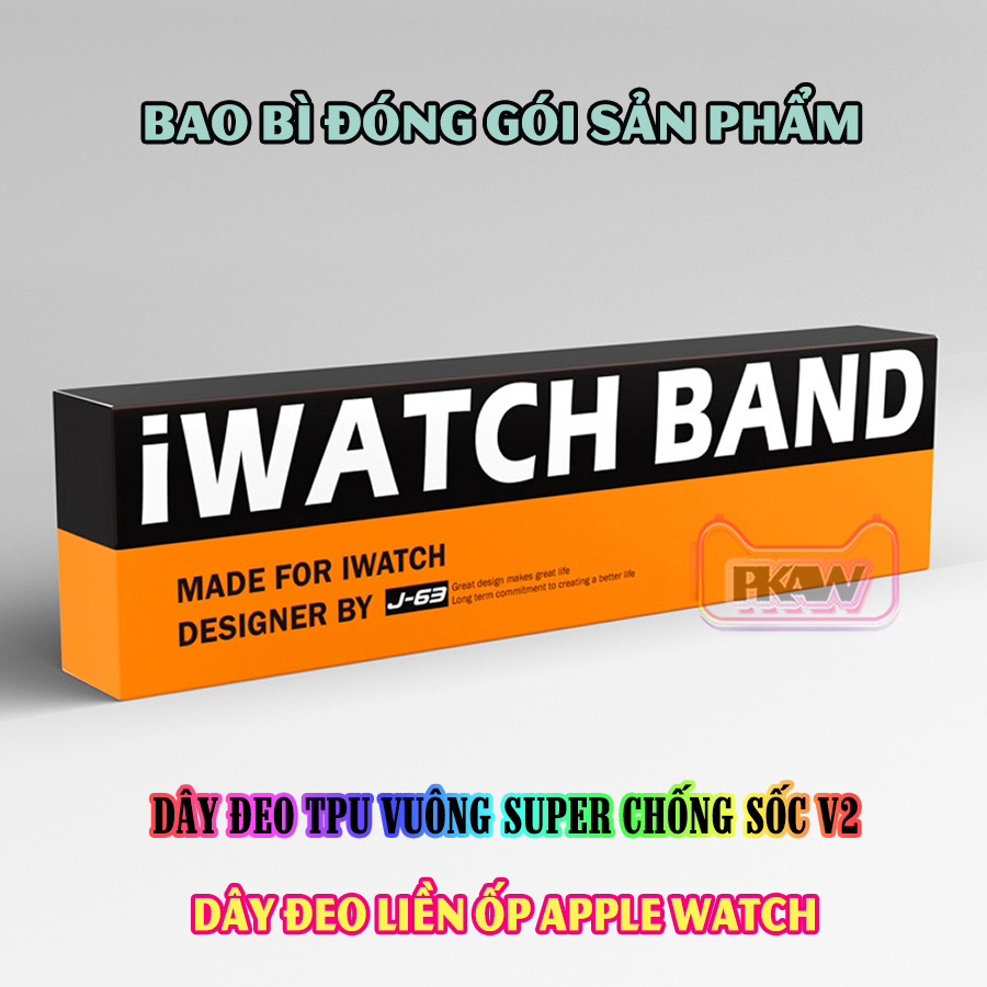 Dây Đeo khung ốp rời dành cho Apple Watch 7/6/5/4/3/2/1 size 38/40/41/42/44/45mm TPU vuông SUPER chống sốc V2 - nhiều màu