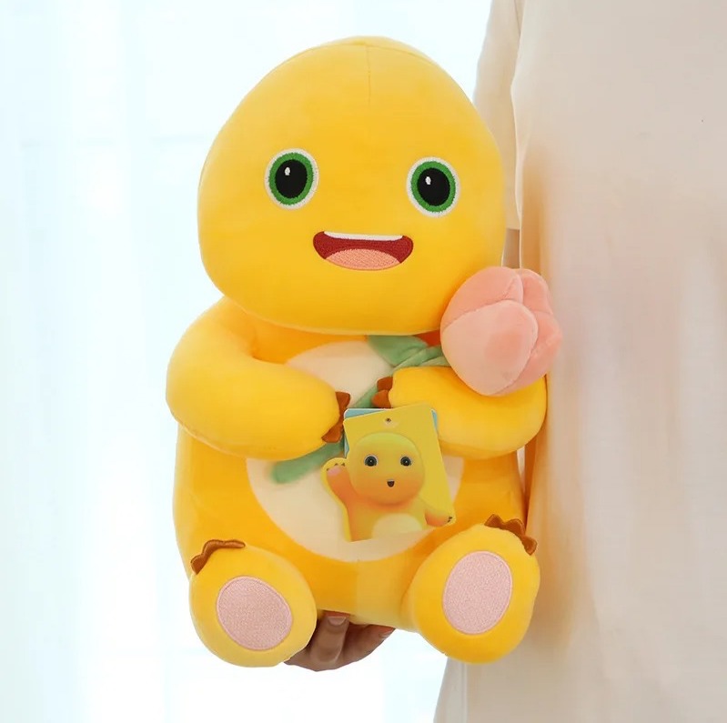 Thú nhồi bông rồng sữa vô tri êm mịn - Size từ 40cm đến 80cm- Quà tặng gấu bông rồng vàng ôm trái tim dễ thương - Gối ôm mềm mịn cho bé
