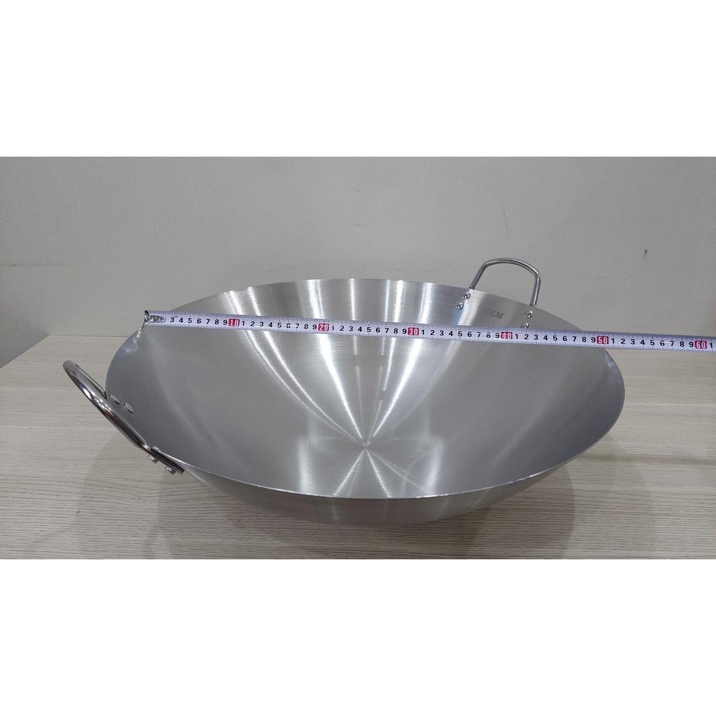 Chảo inox cao cấp 2 quai nhám size 50cm, 55cm chuyên dùng nhà hàng