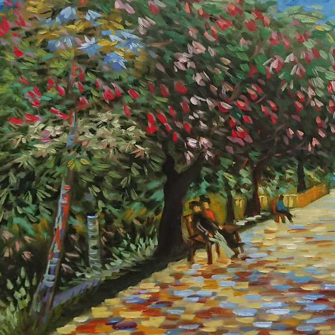 Mùa Hạt Dẻ - Tranh Sơn Dầu Vẽ Tay 40x50cm