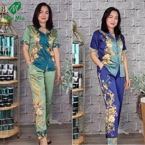 Thời trang trung niên cho mẹ,Bộ mặc nhà trung niên lụa latin cao cấp 50-75 kg