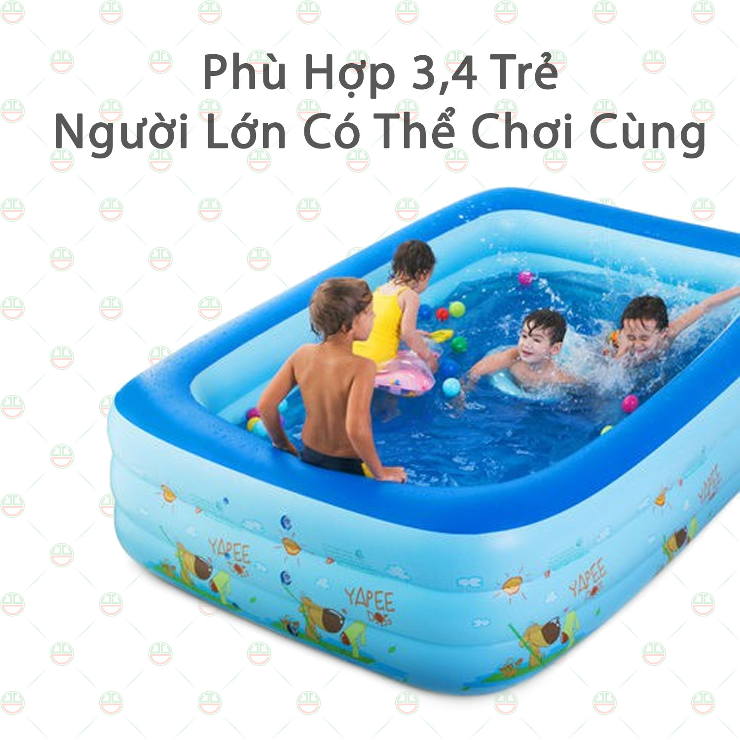 [Mát Mẻ] Hồ Bể Bơi 3 Tầng Cho Bé Kích Cỡ 1m3 1m5 1m8 2m1 - Giải Nhiệt Mùa Hè - Vui Chơi Cả Ngày - KLM-BB3T (Xanh, Hồng)