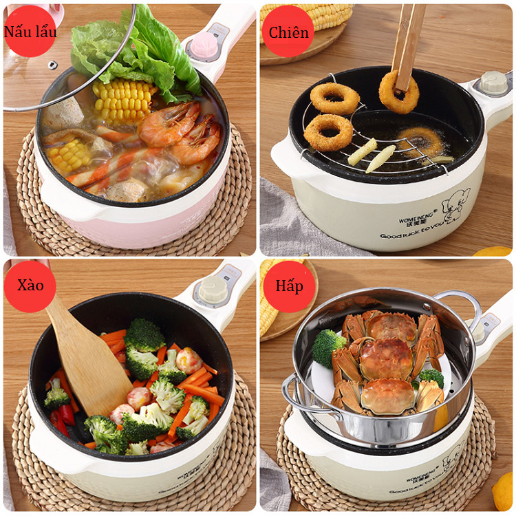 Chảo điện kiêm nồi lẩu điện chống dính nhà bếp cao cấp- Giao ngẫu nhiên