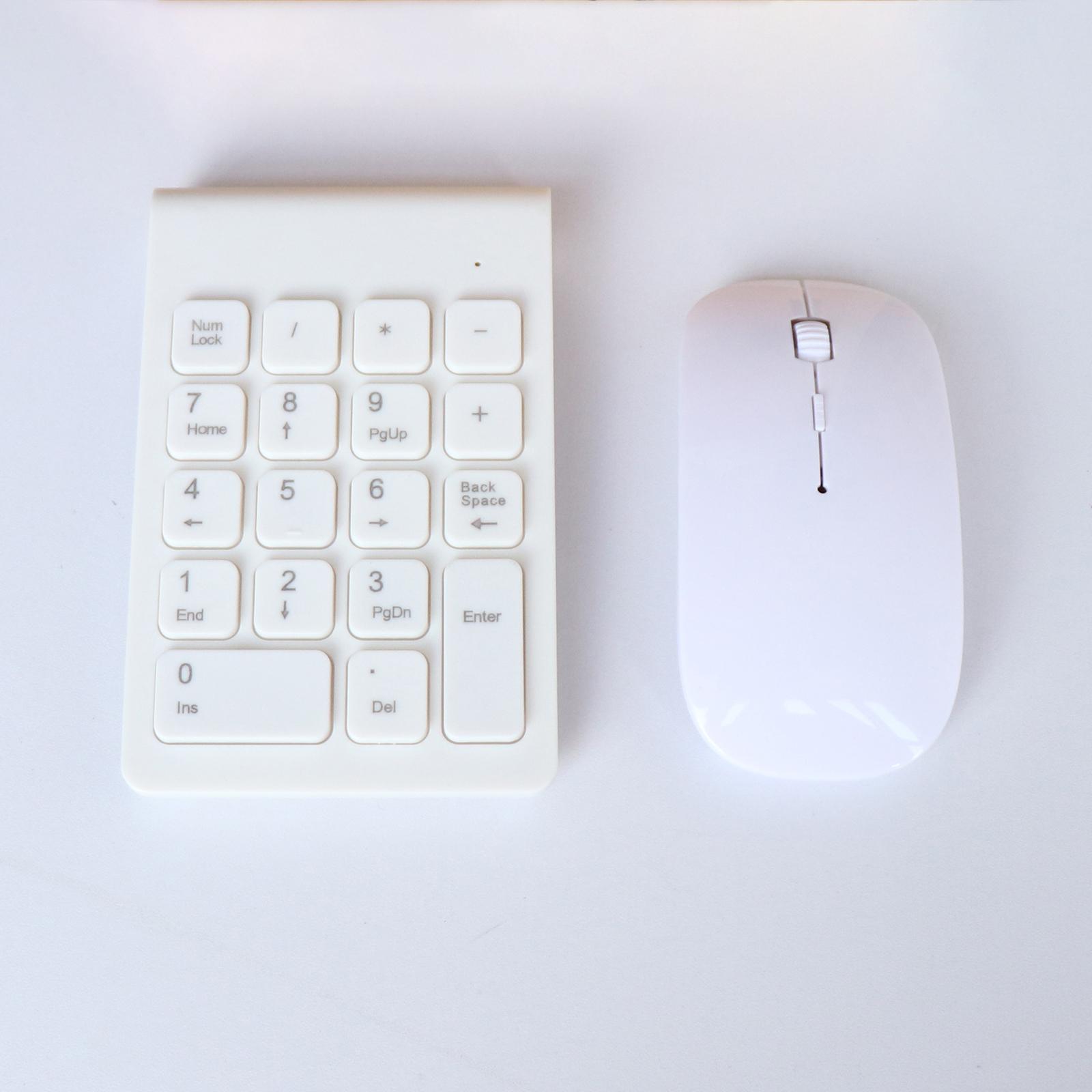 2.4G Keyboard USB Keyboard w/ Mouse for Laptop Desktop White