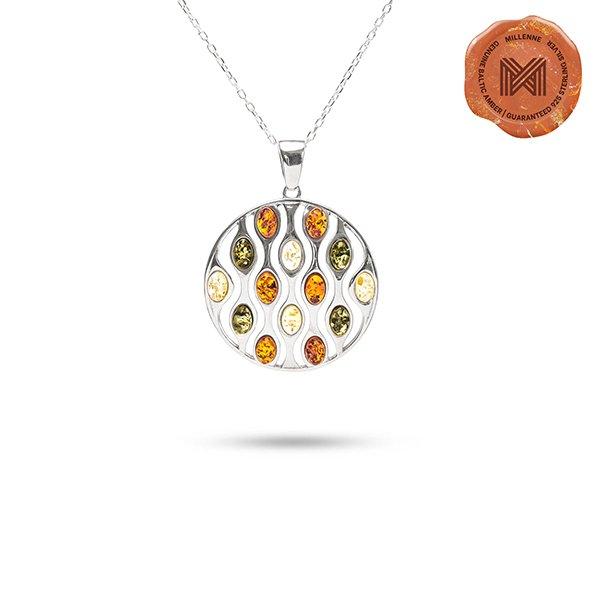 Dây chuyền Bạc 925 đính Đá Hổ Phách Multifaceted Millenne Paris MLNE2048BA